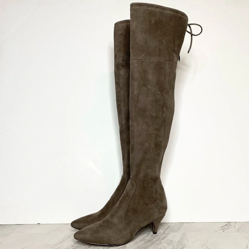 Sam Edelman Kristie Steel Grey Over the Knee Boot 6.5